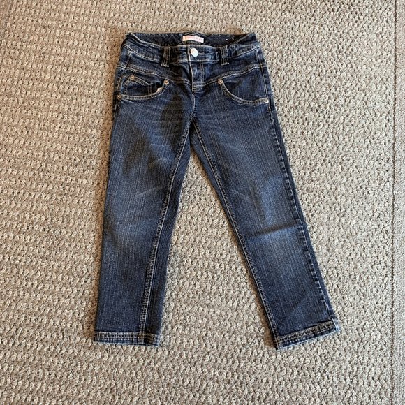 JEANS - sz 1 Vintage TOMMY JEANS Hilfiger capri stretch embroidered juniors - Picture 1 of 11